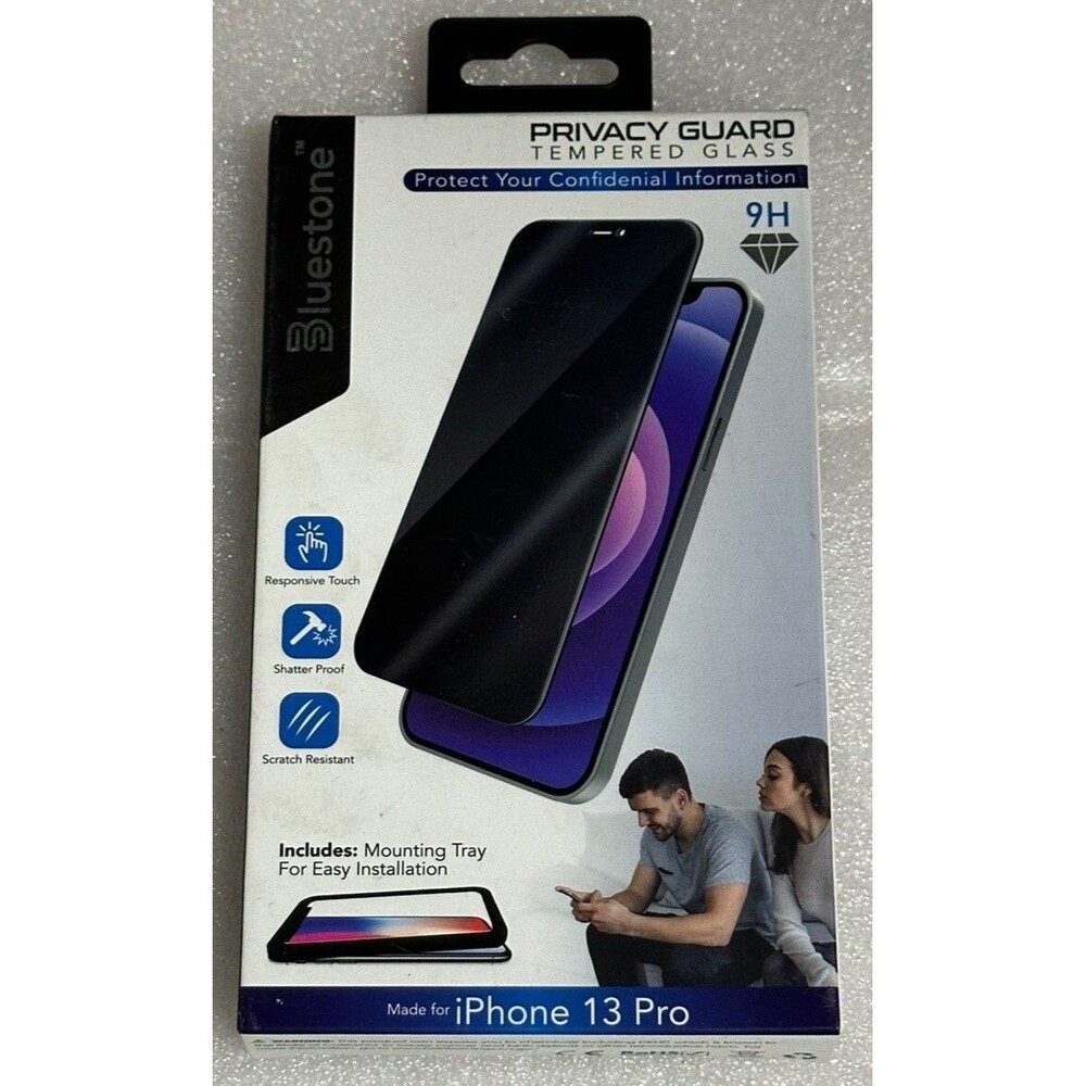 Bluestone PRIVACY GUARD Glass Screen Protector iPhone 13 PRO MAX, US Shipper